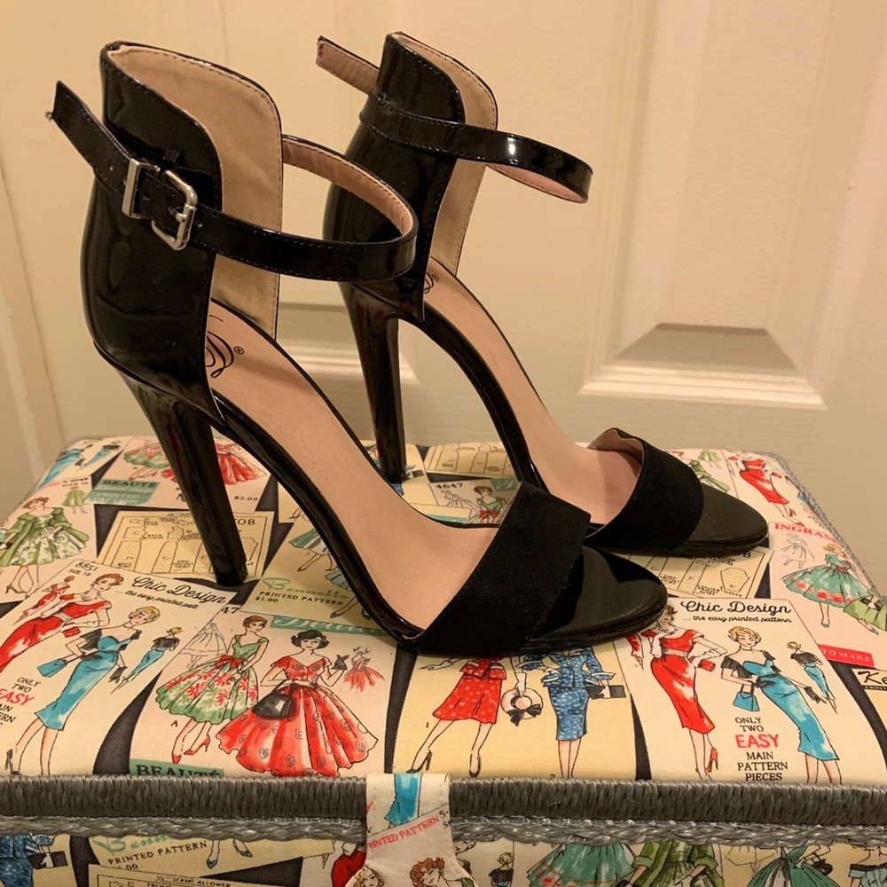 Black Single Strap Heel